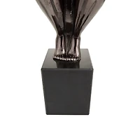 Black Aluminum Contemporary Sculpture, 18" x 31" x 5"