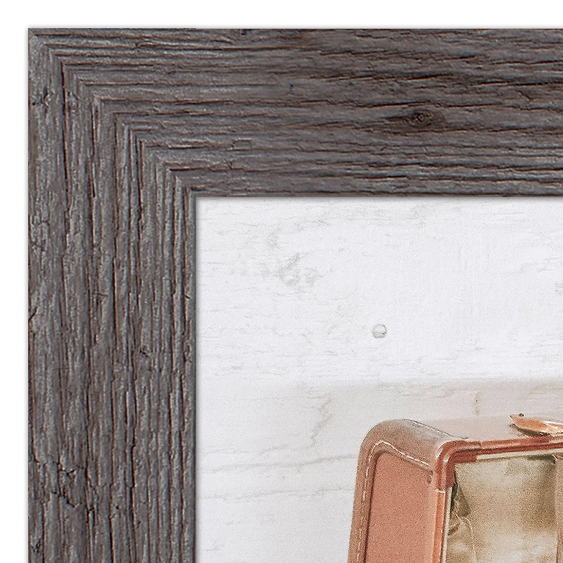 Suitcase Hydrangeas 16" x 16" Western Gray Framed Print