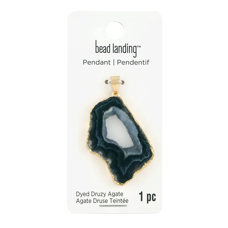 Black Druzy Agate Pendant by Bead Landing™