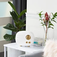 CosmoLiving by Cosmopolitan Gold Ceramic Modern Sculpture, Abstract 7" x 8" x 4"