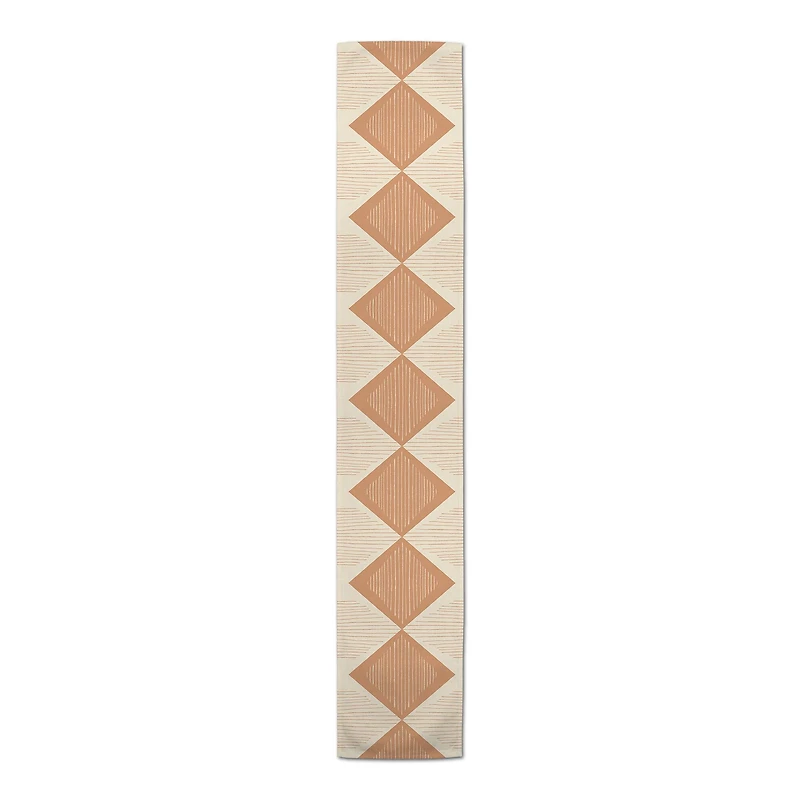 Terracotta Lines & Triangles Indoor/Outdoor Table Runner