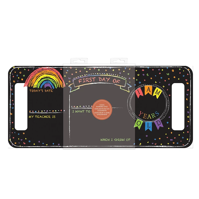 RoomMates Last or First Day of School Rainbow Double-Sided Chalkboard
