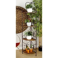 66" Brown Iron Farmhouse Baker's Rack