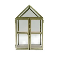 10" Gold Metal & Glass Terrarium House by Ashland®