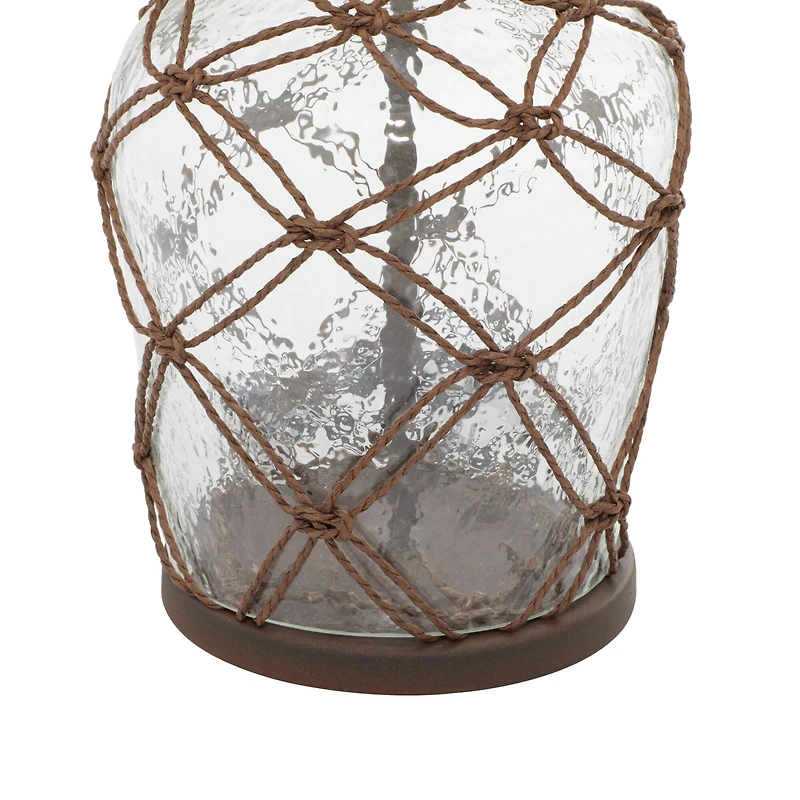 29" Brown Glass & Iron Coastal Table Lamp