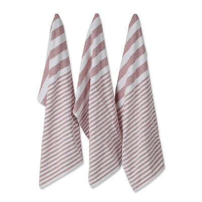 DII® Barn Red Nautical Stripe Terry Dishtowels, 3ct.