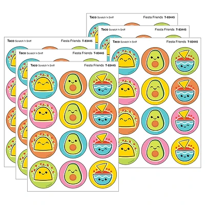 TREND Enterprises® Fiesta Friends, Taco scent Scratch 'n Sniff Stinky Stickers®, 48 Per Pack, 6 Packs total of 288