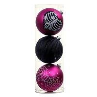 4.75" Black & Pink Plastic Ball Ornament Set by Ashland®