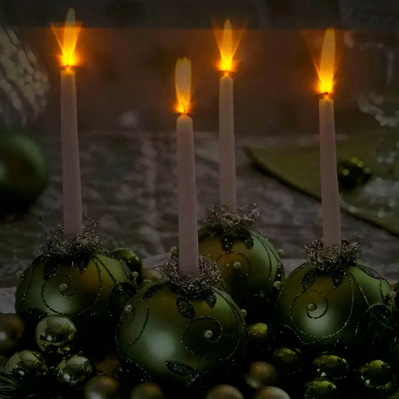 LED Lighted Sparkling Ornament Centerpiece Christmas Canvas Wall Art