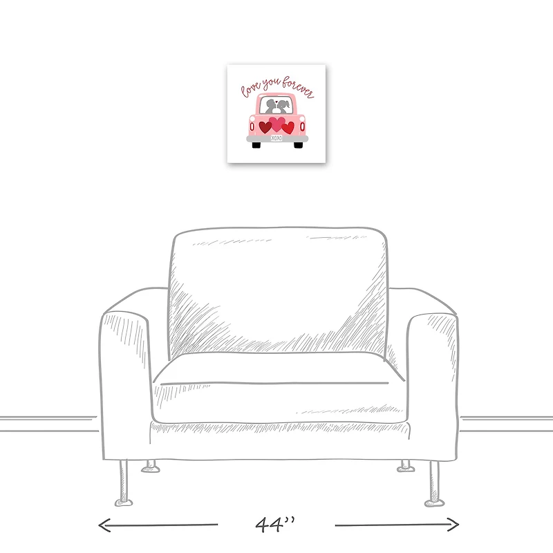 Valentines Truck 12" x 12" Canvas Wall Art