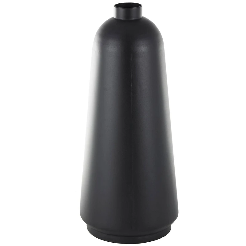 Black Metal Vase with Narrow Opening