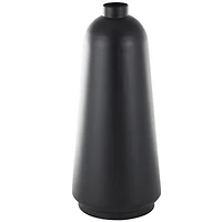 Black Metal Vase with Narrow Opening