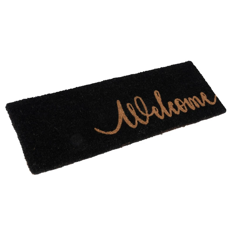 Hello Honey® Black Natural Coir Welcome Step Doormat