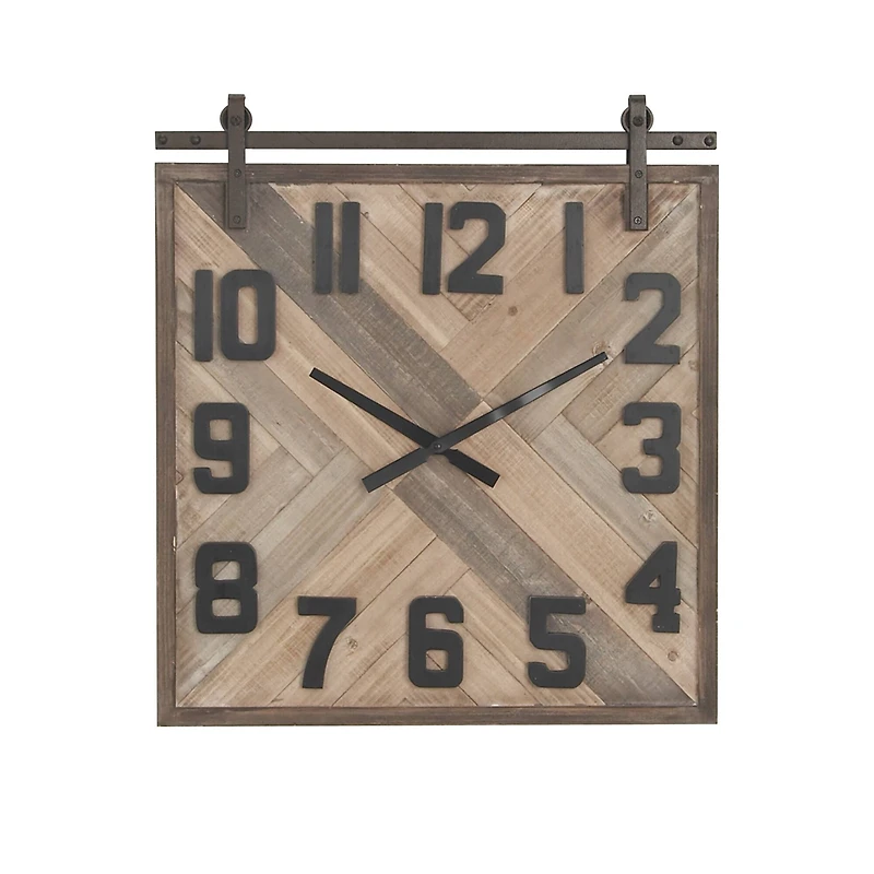 Industrial Wood Wall Clock