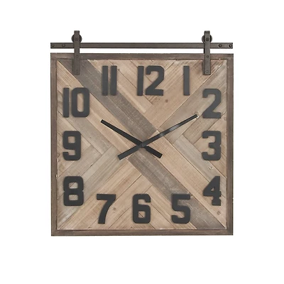 Industrial Wood Wall Clock