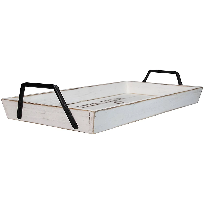 White "Farm Fresh Pumpkins" Thanksgiving Wood Tray