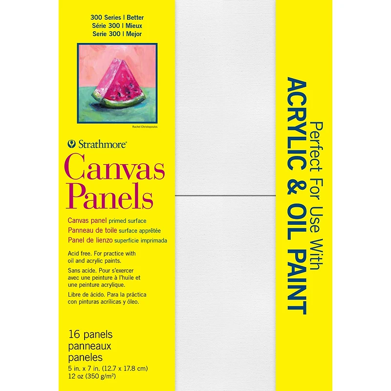 Strathmore® 300 Series 5" x 7" White Canvas Panels, 16ct.