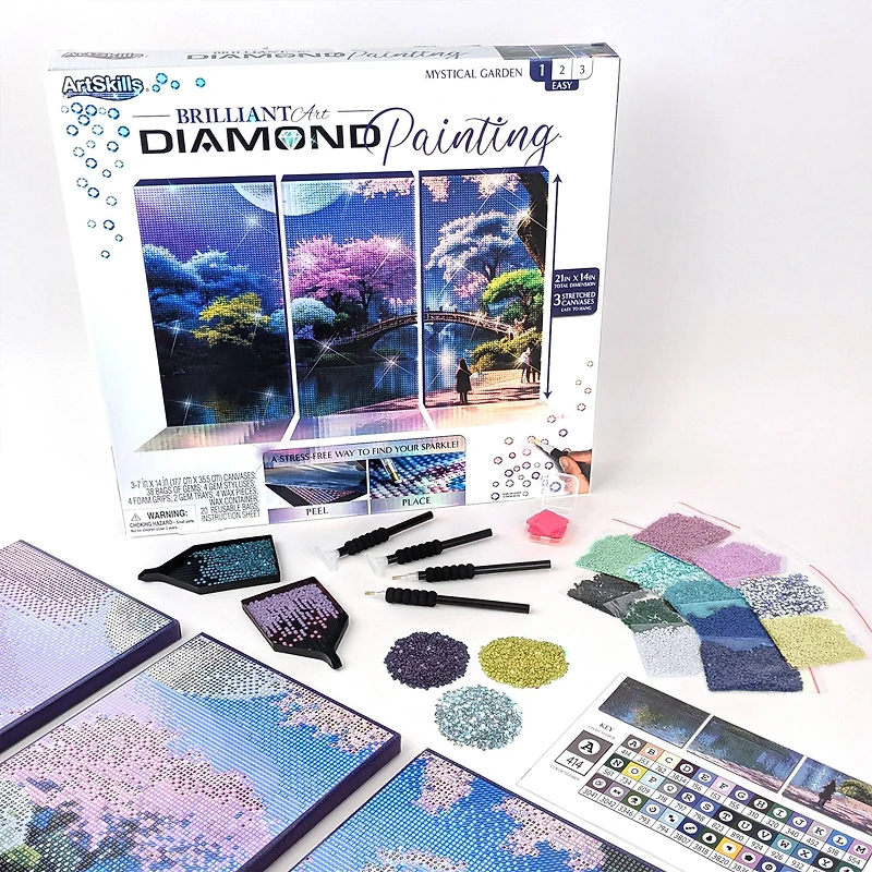 ArtSkills® Brilliant Art Mystical Garden Stretched Canvas Diamond Painting Kit