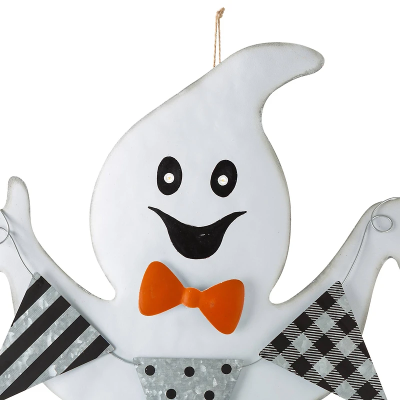 Glitzhome® 32" Lighted Metal Halloween Ghost Yard Stake