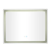 Clear Glass Modern Anti Fog Mirror, 36" x 1" x 28"