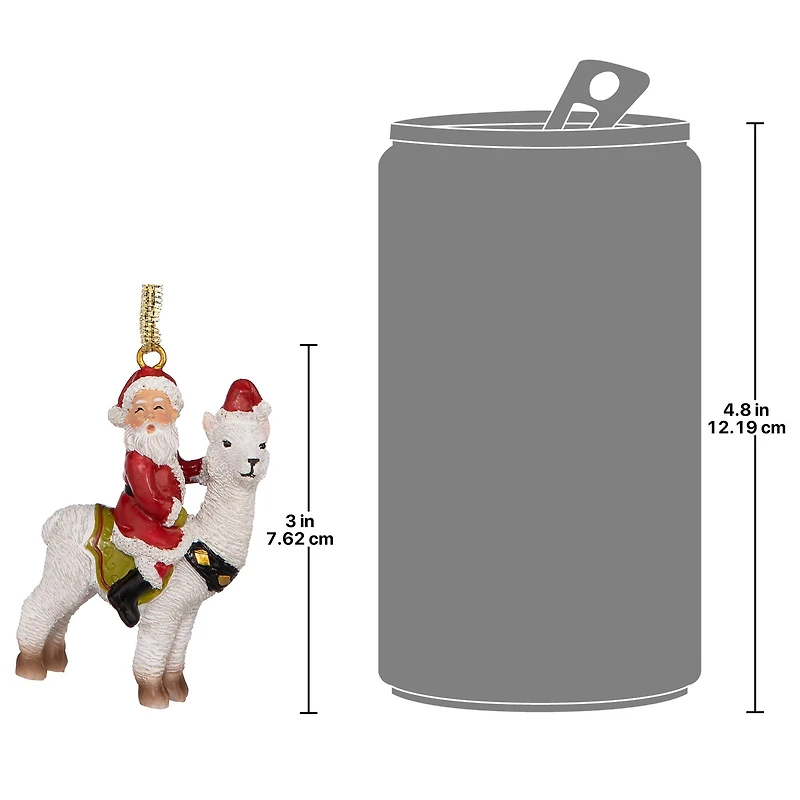 Design Toscano Santa's New Ride Llama Holiday Ornaments, 3ct.