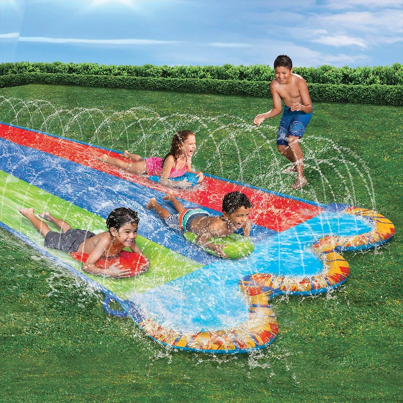Banzai® 16ft. Triple Racer Water Slide™ with 3 Bodyboards