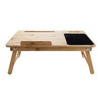Mind Reader Bamboo Adjustable Lap Desk with Foldable Legs