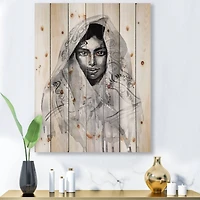 Designart - Monochrome Portrait of Young Indian Woman I