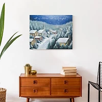 Calm Bright Christmas Town Canvas Wall Art
