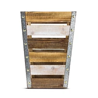 17.5" Wood & Metal Storage Crate