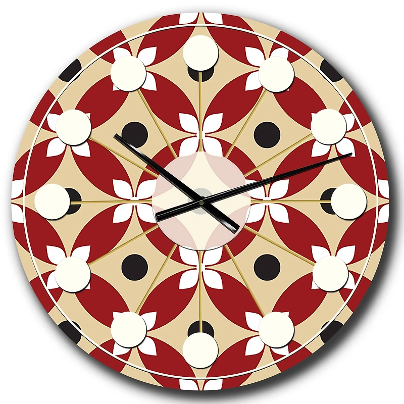Designart 'Retro Pattern Abstract Design Xiii Mid-Century Modern Wall Clock
