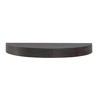 Small Black Round Wood Floating Wall Shelf