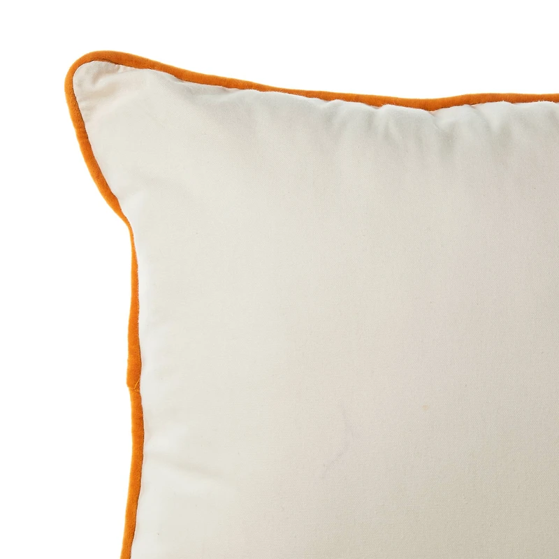 Glitzhome® 18" Fall Embroidered Pumpkin Pillow Cover
