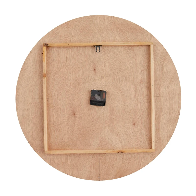 Brown MDF Contemporary Wall Clock, 24" x 24" x 2"
