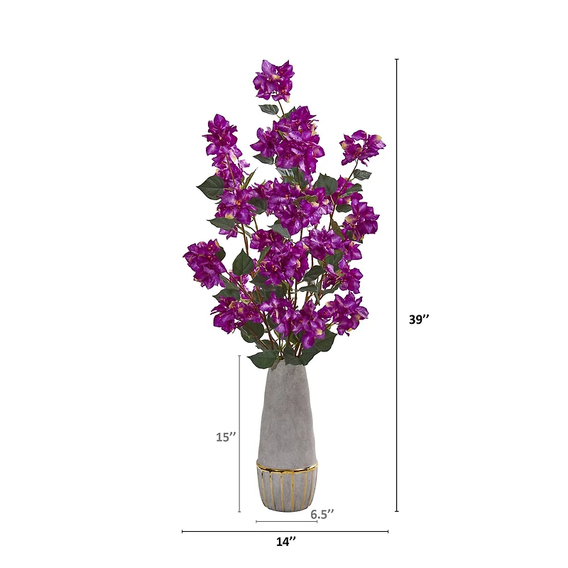 39" Bougainvillea Arrangement In Stoneware Vase
