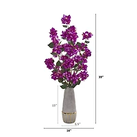 39" Bougainvillea Arrangement In Stoneware Vase