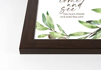 He Has Risen Olives 1 11" x 14" Walnut Framed Print Under Plexiglass