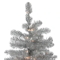 6.5ft. Pre-Lit Tinsel Artificial Christmas Tree. Clear Lights