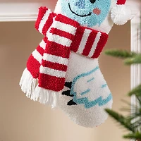 Glitzhome® 21"L Hooked Christmas Yeti Stocking