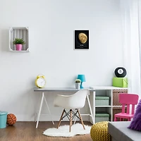 Stupell Industries Earth's Moon Celestial Facts Wall Art in White Frame