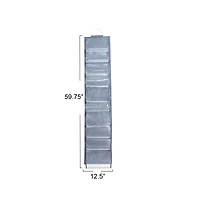 Household Essentials 59.75" Denim Cotton Blend & Plastic Over-the-Door 20 Pocket Shoe Organizer