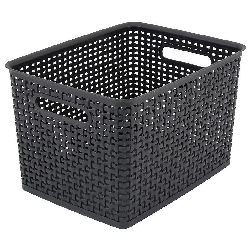 Advantus® Large Black Plastic Weave Bin, 2ct.