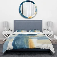 Designart 'Indigo Panel VI' Geometric Bedding Set
