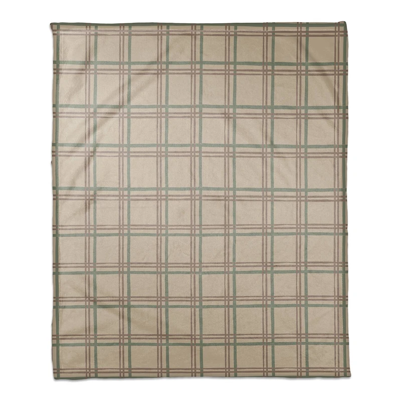 Holiday Plaid on Brown Coral Fleece Blanket