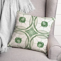 Green Circle Pattern 2 18" x 18" Throw Pillow