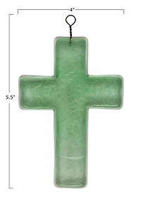 Hello Honey® 5.5" Recycled Glass Hanging Cross