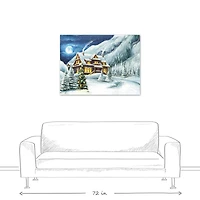 Cabin In The Mountains 40x30 Canvas Wall Art