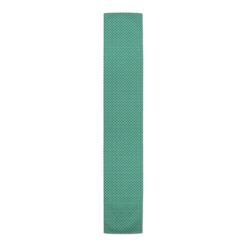 Teal Hexagons Outdoor Table Runner