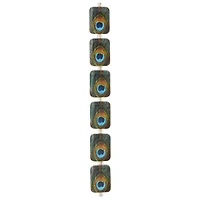Reconstituted Stone Peacock Feather Rectangle Beads, 20mm by Bead Landing™