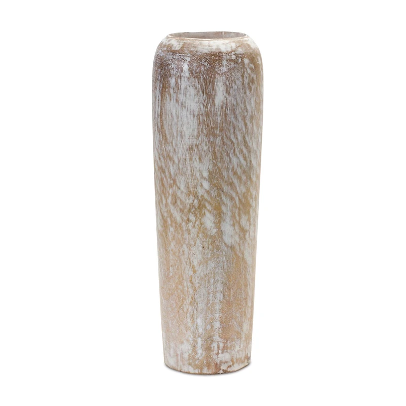 18.25" Wood Floor Vase